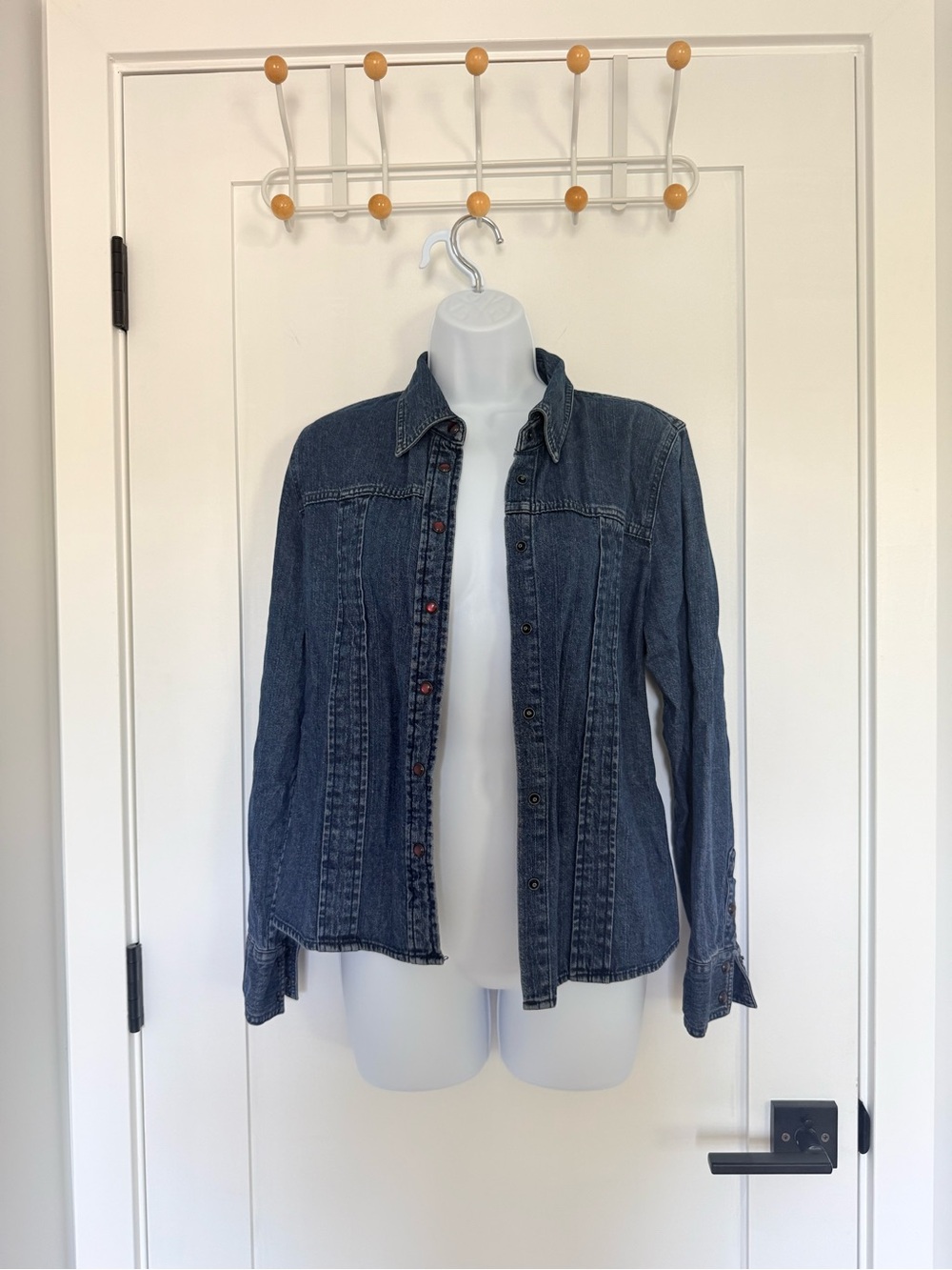 Christopher & Banks Women Dark Wash Denim Longsleeve Cotton 100%